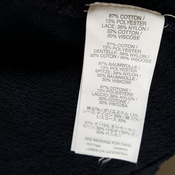 J. Crew Navy Blue Sweatshirt With Lace Chest Panel - Picture 5 of 6